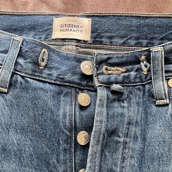 Citizens Of Humanity Brynn Wide Leg Organic Cotton Trousers Cropped Petite - Picture 3 of 5